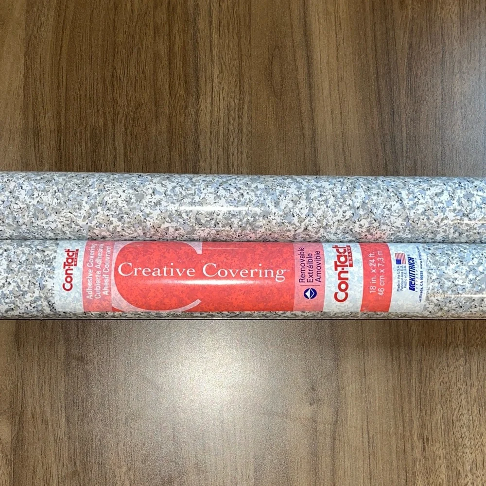 Contact Paper USA Made LG 18x24 Creative Covering Gray Granite 2 Rolls New Used